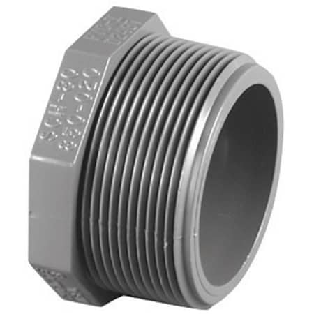 Charlotte Pipe And Foundry Charlotte Pipe Schedule 80 3/4 in. MPT X 3/4 in. D MPT PVC Threaded Plug 1 pk PVC81131200